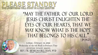 16 February 2022 (6:30am) Wednesday | Live Now Holy Mass at the Diocesan Shrine of Jesus #OnlineMass