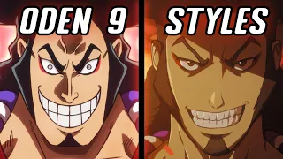 Drawing Oden in 9 different anime styles | One Piece 1000 episode special