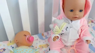 Baby Born doll Morning Routine feeding and changing baby doll
