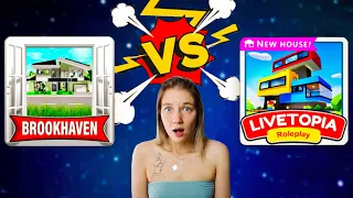 BROOKHAVEN RP VS LIVETOPIA! Какая игра лучше в Roblox? Сравнение Брукхейвен РП и Лайвтопия Роблокс