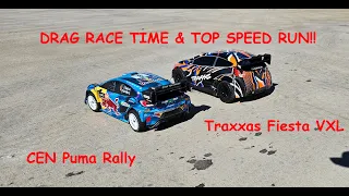 Traxxas Fiesta Rally VXL Drag Racing & Top Speed Runs!!