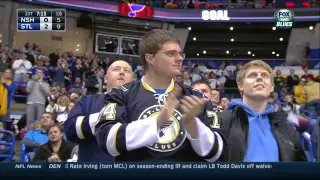 Carl Gunnarsson off the goal cam goal 2-0 Nashville Predators vs St. Louis Blues Nov 13 2014 NHL