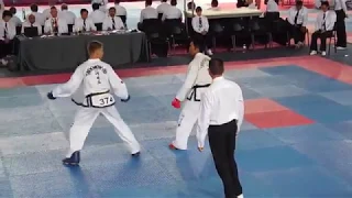 Taekwon-do ITF World Championship-2015. Bulgaria.Japan vs Ukraine. Male Team Sparring