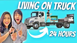 LIVING ON TRUCK FOR 24 HOURS WITH MY BROTHER AND SISTER | Rimorav Vlogs