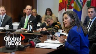 Freeland says "fiscal responsibility" needed amid calls for health-care funding | FULL