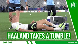 Haaland takes a tumble in Man City's FINAL UCL training!