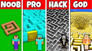 Minecraft Battle: NOOB vs PRO vs HACKER vs GOD GIANT MAZE BUILD  CHALLENGE in Minecraft