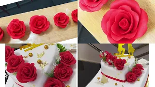 تشكيل ورود بعجينة السكر بدون أدوات بطريقة سهلة و سريعة 🌺🌷🌸🥀🌹