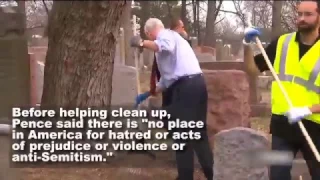 Vice President Mike Pence in Missouri to help clean up Jewish cemetery, vandalized and