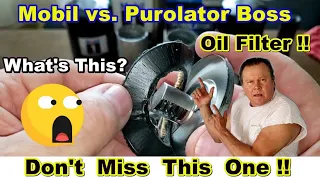 Mobil M1-209A Oil Filter vs. Purolator Boss PBL20195 Oil Filter Cut Open Comparison