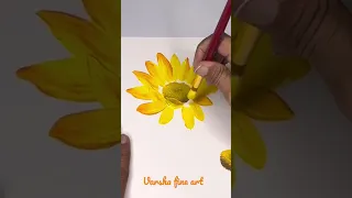 Sunflower art #flowerpainting #shorts