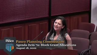 Pasco Planning Commission Regular Meeting, August 18, 2022