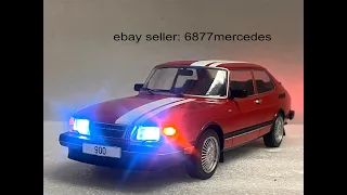 For SALE --- 1986 Saab 900 TURBO Working LIGHTS LED 1/18 Exclusive Die-cast By MCG CooL!!!!