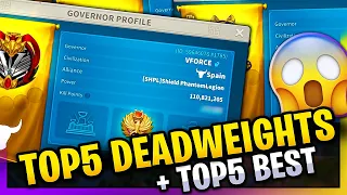 Top5 DEADWEIGHTS 😱 & Top5 BEST PERFORMING in Rise of Kingdoms