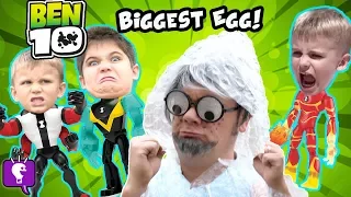 Giant BEN 10 SURPRISE EGG with Mr.Bubble Wrap and His Toy Adventure