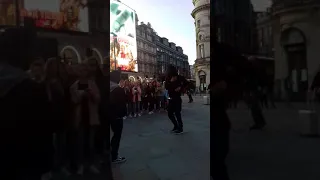 Les Twins at Piccadilly Circus 16th 2018 - Laurent & Boys Battling & Learning from The Master