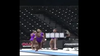 Simone Biles lands yurchenko double pike E-Score podium training(CoP 2017-21)