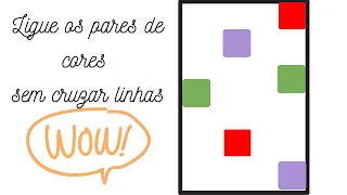 🟪🟩🟥 Aprenda como fazer desafio de ligar os pares de cores sem cruzar linhas | Raciocínio Lógico