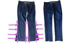 Hosenbeine enger nähen, DIY Anleitung.  How to Make Skinny Jeans from Flare or Boot Cut Jeans