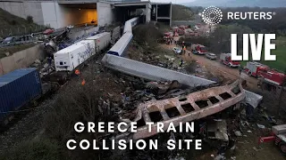 LIVE: Site of train collision in Greece