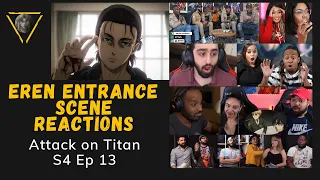 EREN COMING IN OUTTA NOWHERE | Best Reactions Compilation