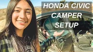 living in a honda civic camper setup: day & night 🚗😴