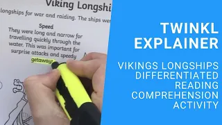 KS2 English/History: Vikings Longships Differentiated Reading Comprehension Activity