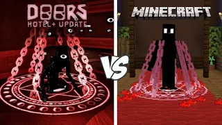 Roblox Doors Hotel Update Crucifix Mod used all monsters On Minecraft