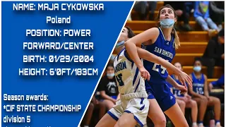 Maja Cykowska - San Domenico basketball - season 2021/22 highlights