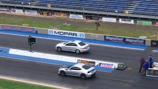 Mercedes c55 amg supercharged 1/4 mile  runs 11.7 perfect reaction time  at 119