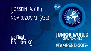 1/4 FS - 66 kg: A. HOSSEINI (IRI) df. M. NOVRUZOV (AZE) by VPO1, 19-14