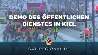 Streik in Kiel: Tausende Beschäftigte des öffentlichen Dienstes demonstrieren