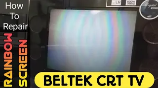 How To Repair BELTEK CRT TV Rainbow Problem || Beltek CRT TV Vertical problem. @How-2-DotCom