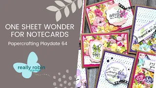 One Sheet Wonder for Notecards | Papercrafting Playdate 64 | Hues of Happiness