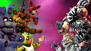 FNAF MOVIE ANIMATRONICS VS FNAF SB RUIN ANIMATRONICS FIGHT ANIMATION