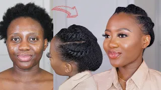 EVERYDAY Natural Hairstyle that's WINTER Friendly - 10 Minutes Updo Before Wash Day On Short 4C Hair