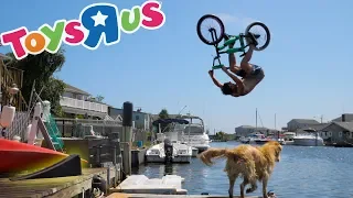 BACKFLIPPING THE SMALLEST TOYS R US RAMP! (BMX)