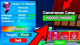 🤯OMG! 🔥 **NEW MAX HP GLITCH** 100 WAVES WITH HEALER TV WOMAN! Toilet Tower Defence