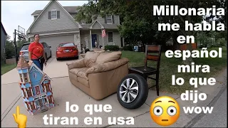 😱👉 2 SEÑORAS me hablan EN español 👈😱 / LO QUE TIRAN EN USA LOS MILLONARIOS / VENTA DE GARAGE EN USA