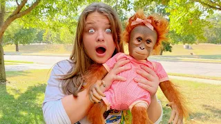 WE found a BABY MONKEY in OUR YARD!