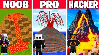 NOOB vs PRO vs HACKER: EN UZUN YANARDAĞ YAPI KAPIŞMASI! - Minecraft