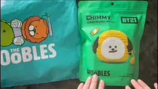 ASMR - BT21 Chimmy: The Woobles Crochet Kit Unboxing (Whisper, Plastic Crinkles, Tapping, Tracing)