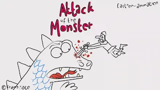 Attack of the Monster| cartoon box 3| By frame Rate| funny medieval cartoon| godzila parody