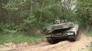 Polish Leopard Tanks On the Move in Poland