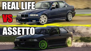 Drifting Assetto Corsa vs. Real Life | Side-by-Side Comparison | Go-Pro POV vs VR | Midland Circuit