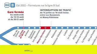 Travaux d’été 2022 – sur la partie sud du RER B | RATP