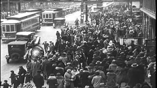 Huge rush of Christmas shoppers in New York during 1930. HD Stock Footage