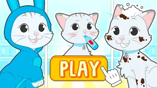 BABIE PETS 🐱🧡 Learn to take care of the kitty Kira 🍼 Take a bath | get sick |  prepare the bottle