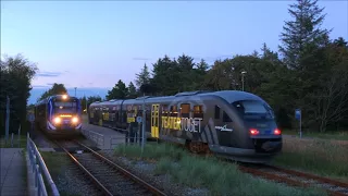 Trains at Hulsig Station, Nord Jylland, Denmark