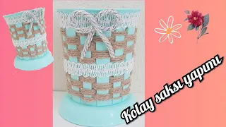 Geri Dönüşümle Saksı Yapımı | Pot Making With Recycling | DIY #geridönüşüm #saksı #evdehobi